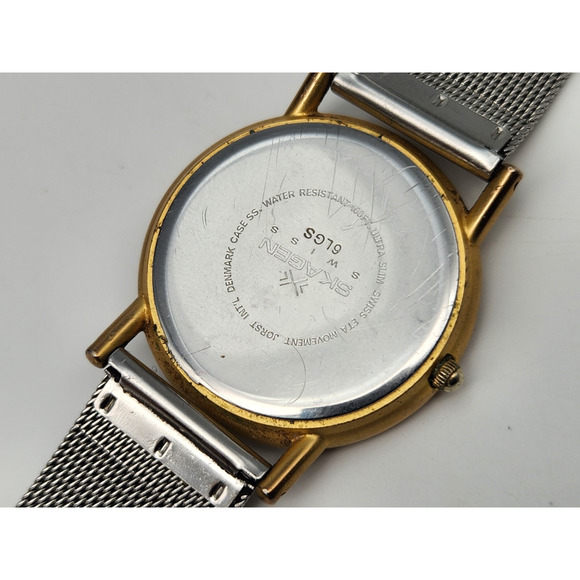Vintage Authentic SKAGEN SWISS 7 Jewels 3ATM Date Indicator Quartz Wristwatch - Picture 10 of 12
